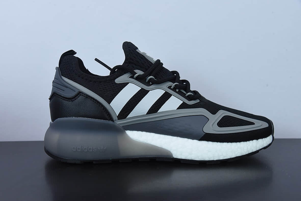 阿迪达斯Adidas Originals ZX 2K Boost 阿迪达斯爆米花黑灰复古经典运动鞋纯原版本 货号:FZ3323