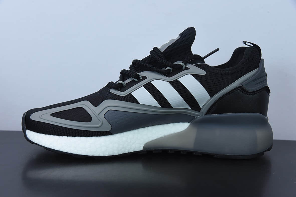 阿迪达斯Adidas Originals ZX 2K Boost 阿迪达斯爆米花黑灰复古经典运动鞋纯原版本 货号:FZ3323
