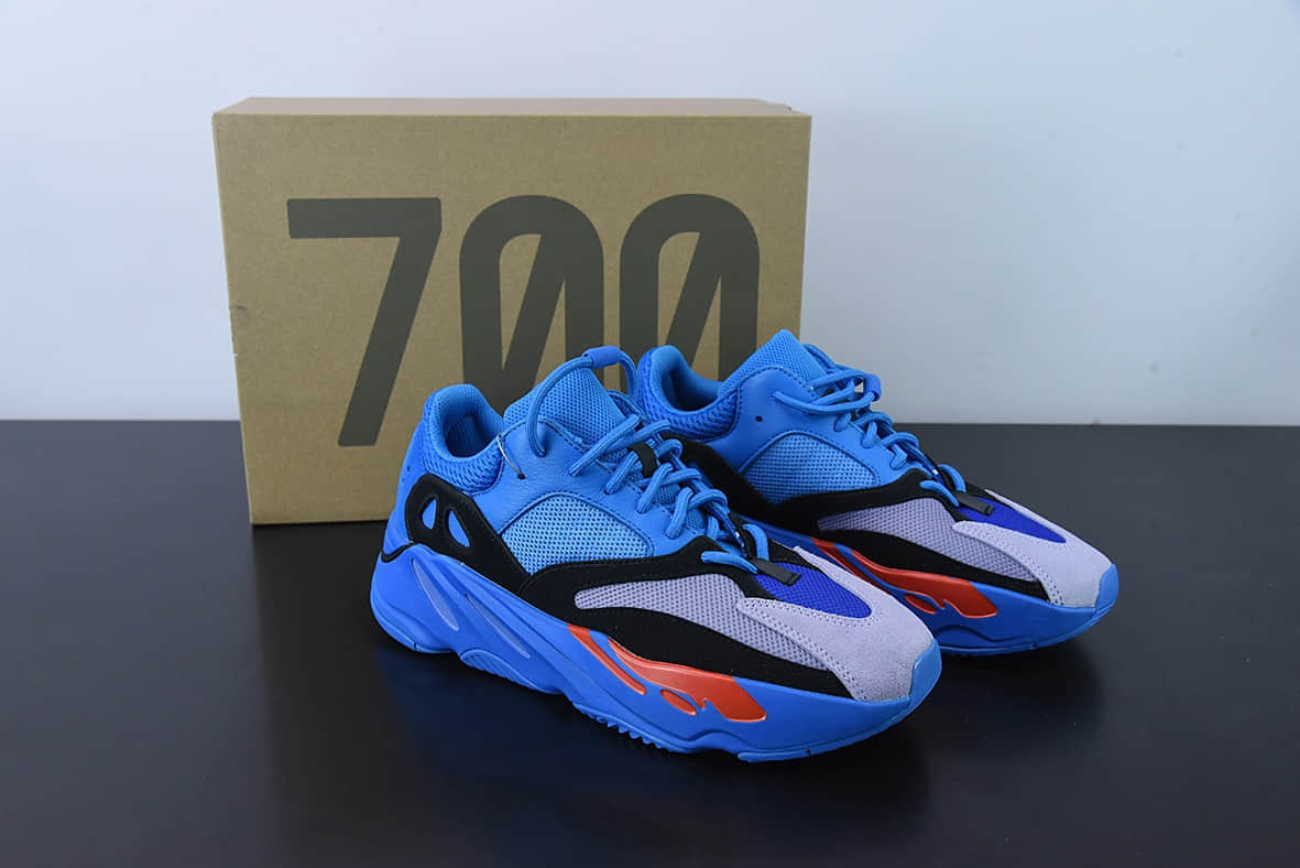 阿迪达斯Adidas Yeezy Boost 700 HP6674 Hi-Res Blue 侃爷同款椰子700 黑蓝紫配色跑鞋纯原版本 货号:HQ6980