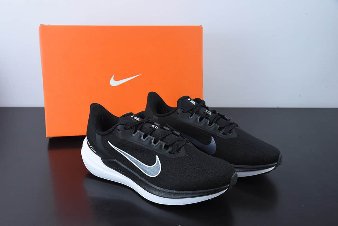 耐克Nike Air Zoom Winflo 9代 黑白网透面气训跑练步鞋纯原版本 货号:DD6203-01