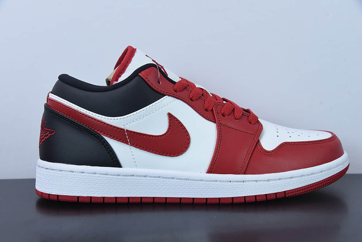 乔丹Air Jordan 1 Low Chicago Bulls AJ1 乔1黑白红低帮休闲板鞋纯原版本 货号:DC0774-160