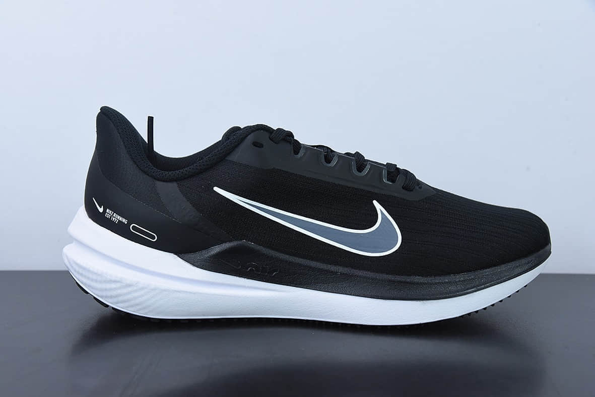 耐克Nike Air Zoom Winflo 9代 黑白网透面气训跑练步鞋纯原版本 货号:DD6203-01