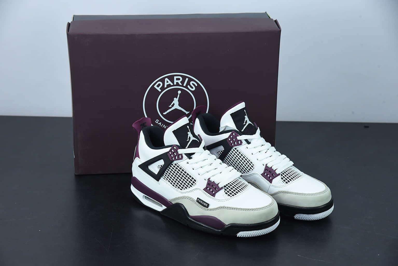 乔丹Air Jordan 4 Retro PSG大巴黎波尔多白紫配色男子文化篮球鞋纯原版本 货号:CZ5624-100