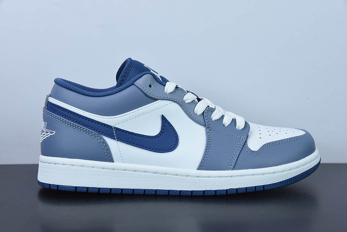 乔丹Air Jordan 1 Low AJ1 乔1海军蓝低帮文化休闲运动板鞋纯原版本 货号:553558-414