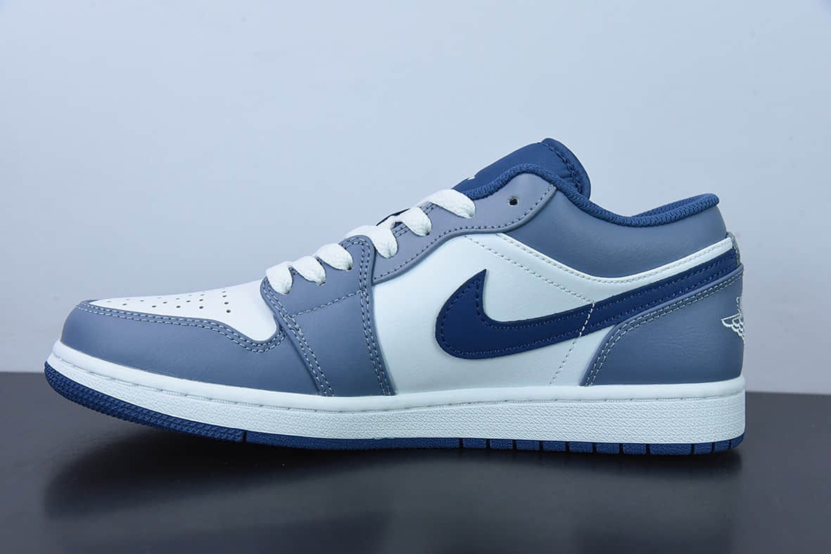 乔丹Air Jordan 1 Low AJ1 乔1海军蓝低帮文化休闲运动板鞋纯原版本 货号:553558-414