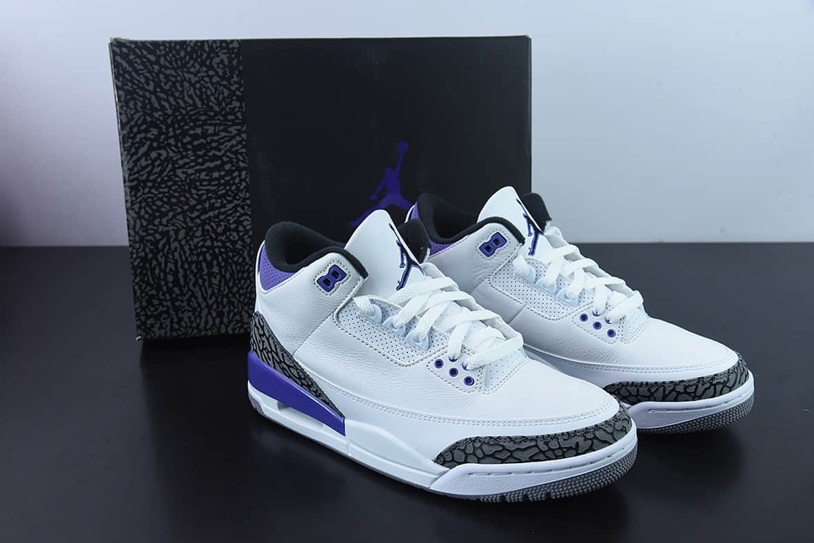 乔丹Air Jordan 3 Retro aj3 白紫男子文化篮球鞋纯原版本 货号:CT8532-105