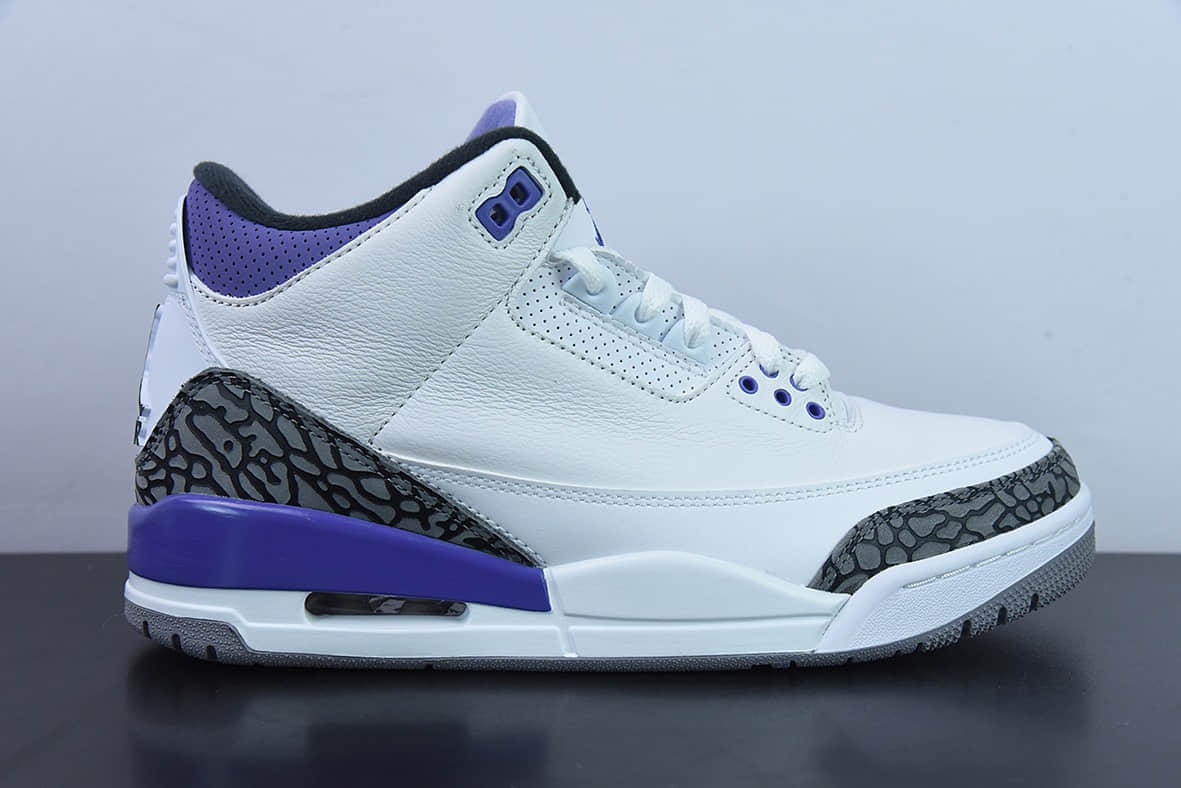 乔丹Air Jordan 3 Retro aj3 白紫男子文化篮球鞋纯原版本 货号:CT8532-105