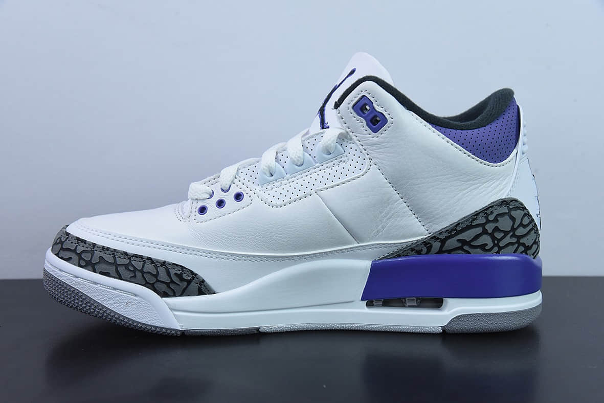 乔丹Air Jordan 3 Retro aj3 白紫男子文化篮球鞋纯原版本 货号:CT8532-105