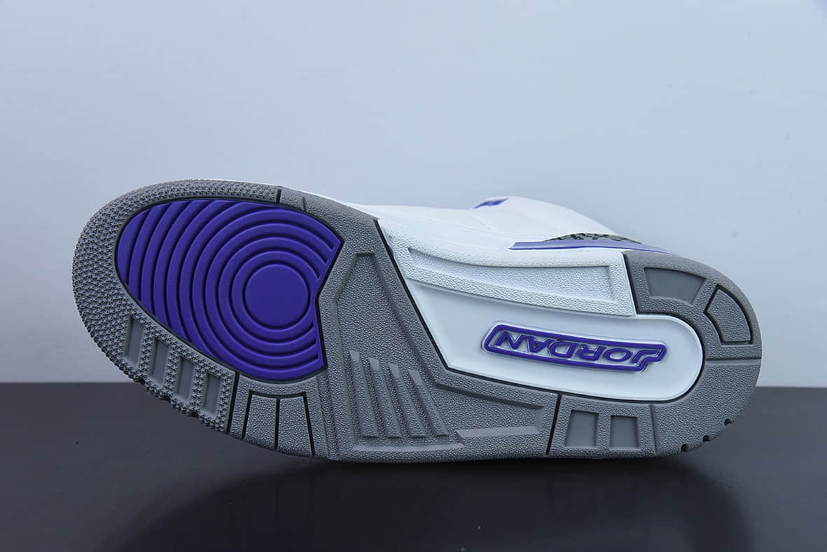 乔丹Air Jordan 3 Retro aj3 白紫男子文化篮球鞋纯原版本 货号:CT8532-105