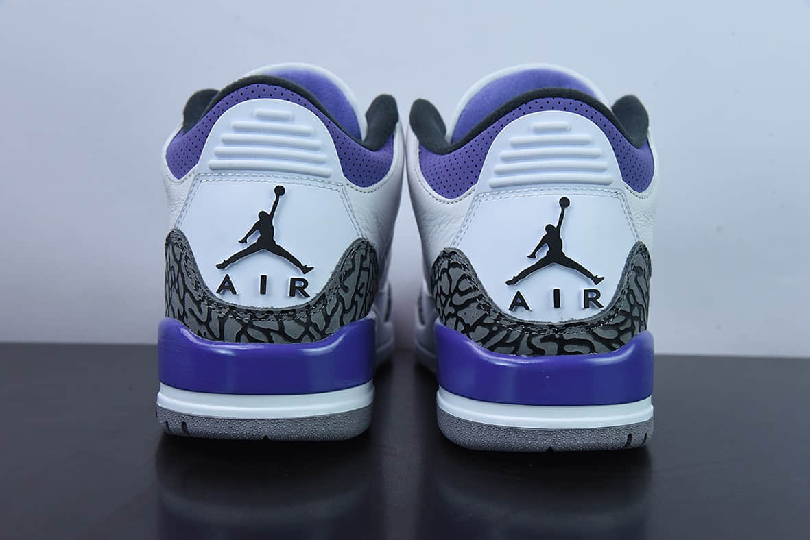 乔丹Air Jordan 3 Retro aj3 白紫男子文化篮球鞋纯原版本 货号:CT8532-105