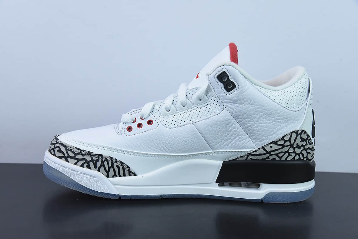 乔丹Air Jordan 3 Retro AJ3白水泥男子文化篮球鞋纯原版本 货号：923096-101