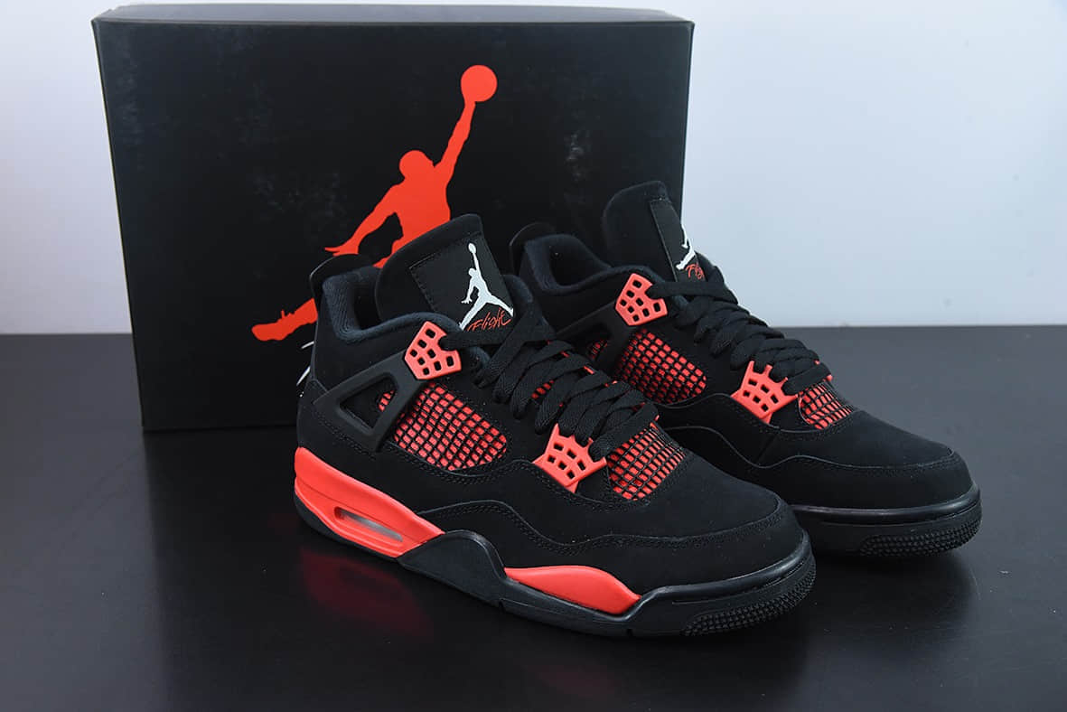 乔丹Air Jordan 4 Red Thunder AJ4黑红雷电男子文化篮球鞋纯原版本 货号:CT8527-016