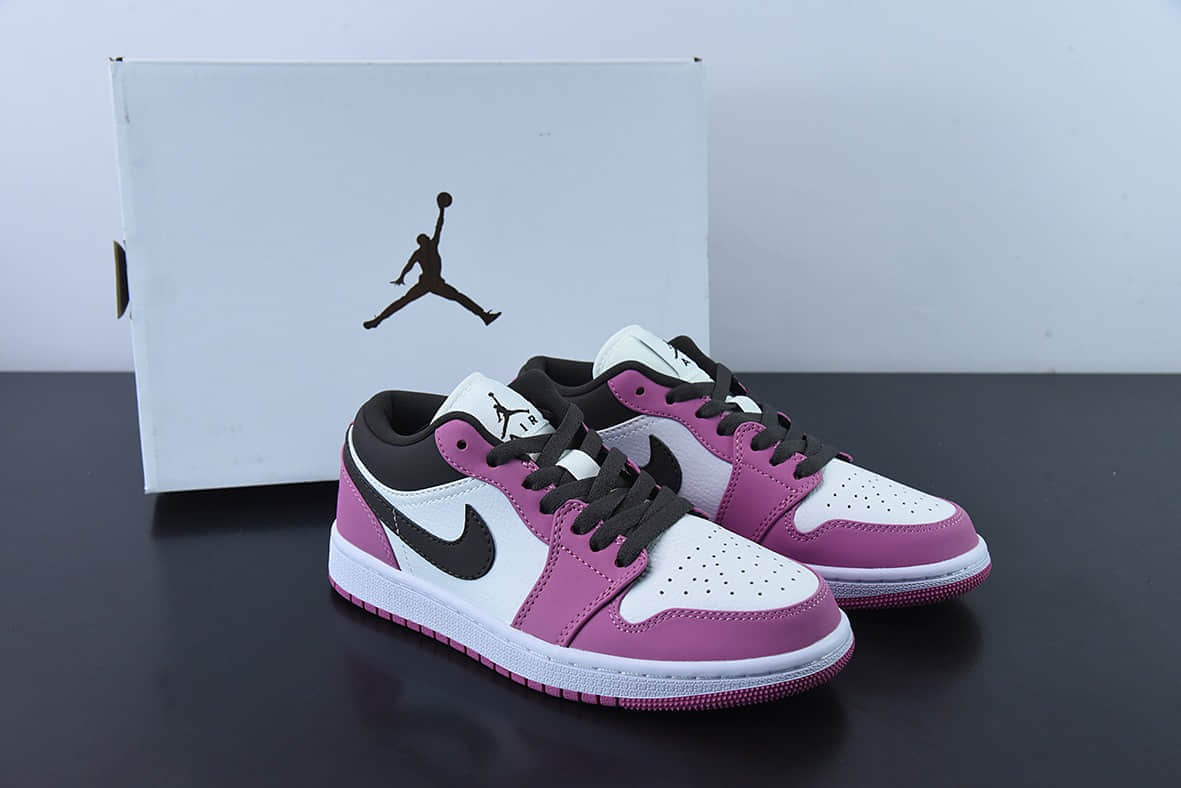 乔丹Air Jordan 1 Low AJ1 乔1白粉黑勾低帮休闲板鞋纯原版本 货号:DC1767-160