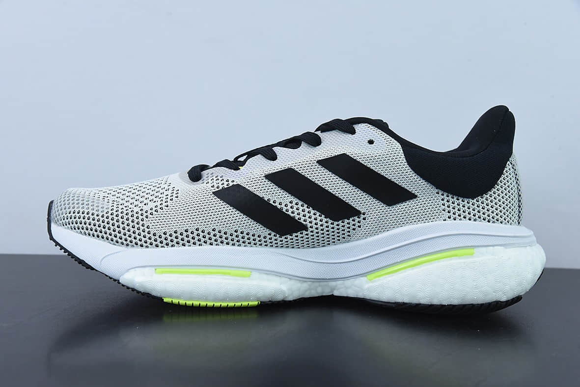 阿迪达斯Adidas Solar Glide 5 阿迪灰黑绿随心畅跑系列透气缓震爆米花跑鞋纯原版本 货号：GX5472