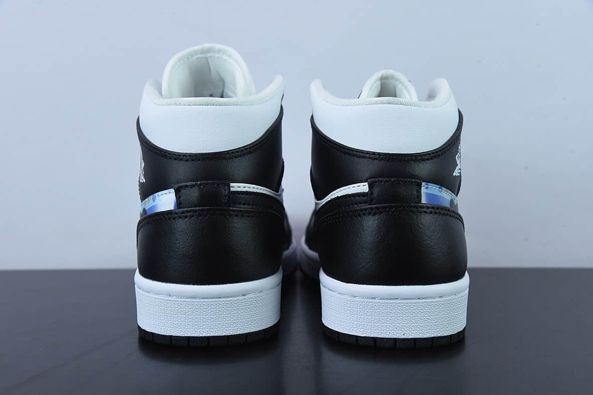 乔丹Air Jordan 1 Mid AJ1 乔1裸眼3D黑白中邦篮球鞋纯原版本 货号:DR9495-001
