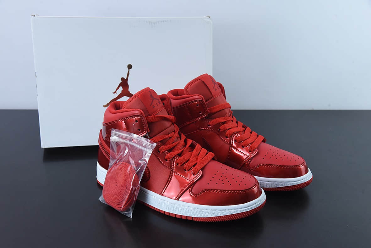 乔丹Air Jordan AJ1 Mid 红色漆皮中帮复古篮球鞋纯原版本 货号:DH5894-600