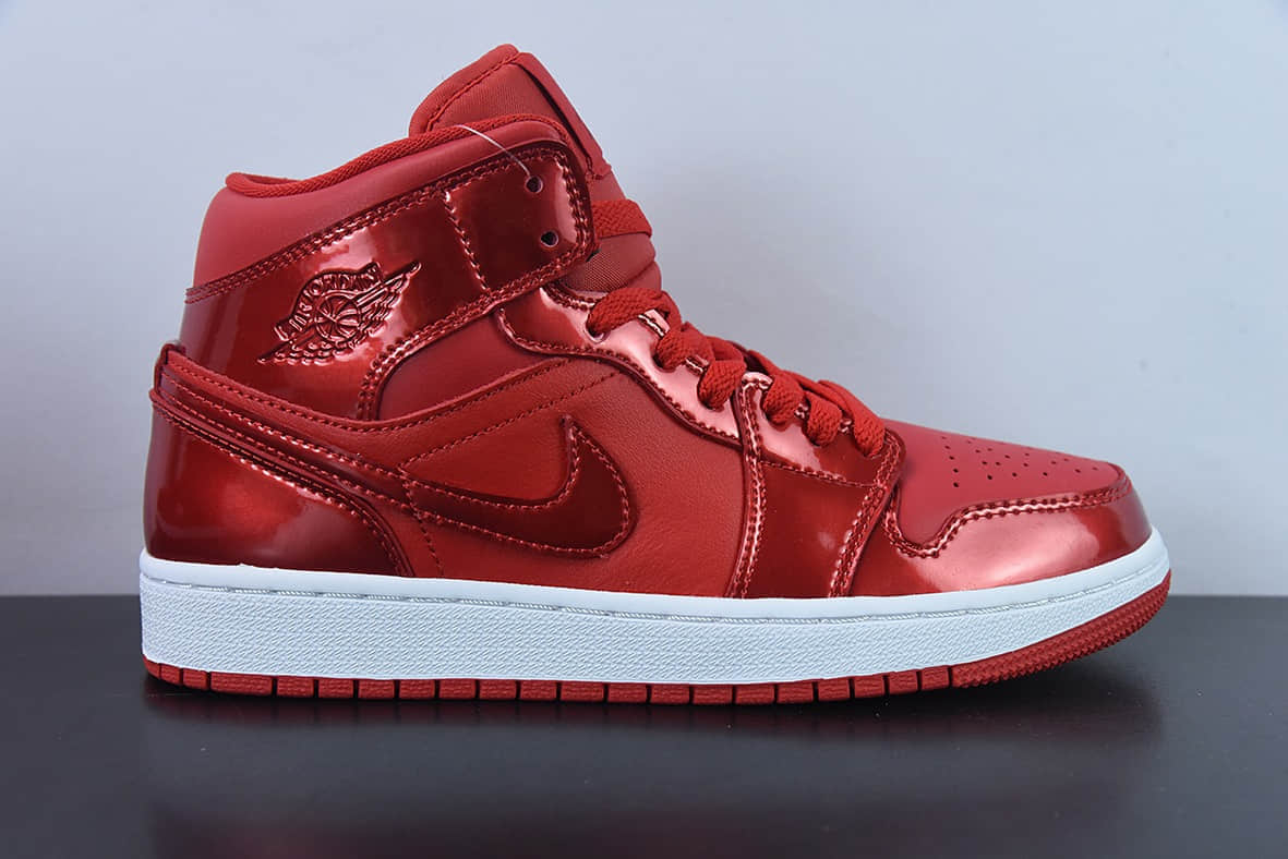 乔丹Air Jordan AJ1 Mid 红色漆皮中帮复古篮球鞋纯原版本 货号:DH5894-600