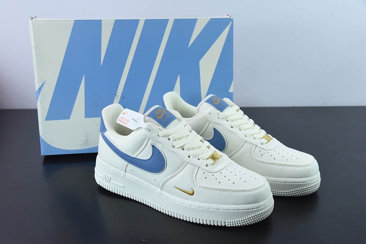 耐克Nike Air Force 1 '07 Low 白蓝金帆布空军一号低帮休闲板鞋纯原版本 货号:MN5696-209