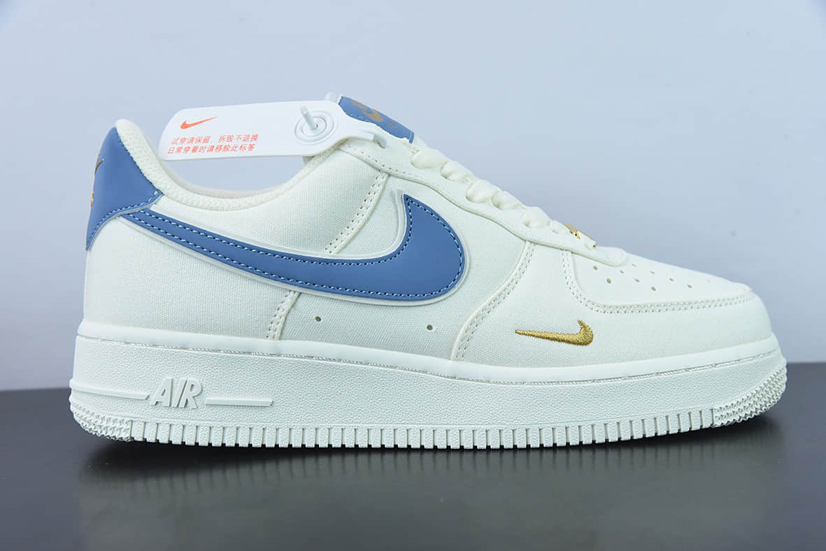 耐克Nike Air Force 1 '07 Low 白蓝金帆布空军一号低帮休闲板鞋纯原版本 货号:MN5696-209