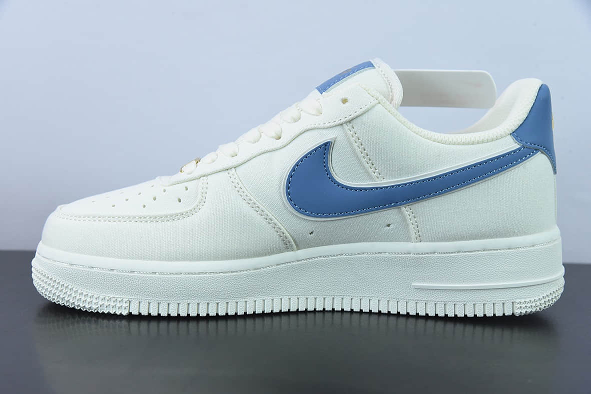耐克Nike Air Force 1 '07 Low 白蓝金帆布空军一号低帮休闲板鞋纯原版本 货号:MN5696-209