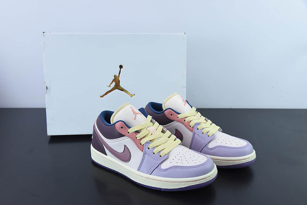 乔丹Air Jordan 1 LowEaster乔1 AJ1粉紫彩蛋复活节低帮休闲板鞋纯原版本 货号:DZ2768-651
