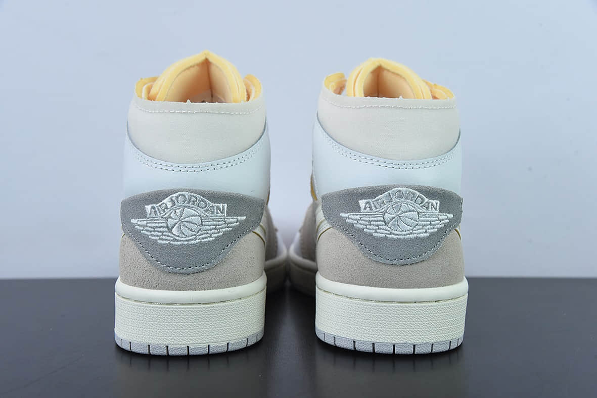 乔丹Air Jordan 1 MID AJ1白灰中帮休闲板鞋纯原版本 货号:DM9652-100