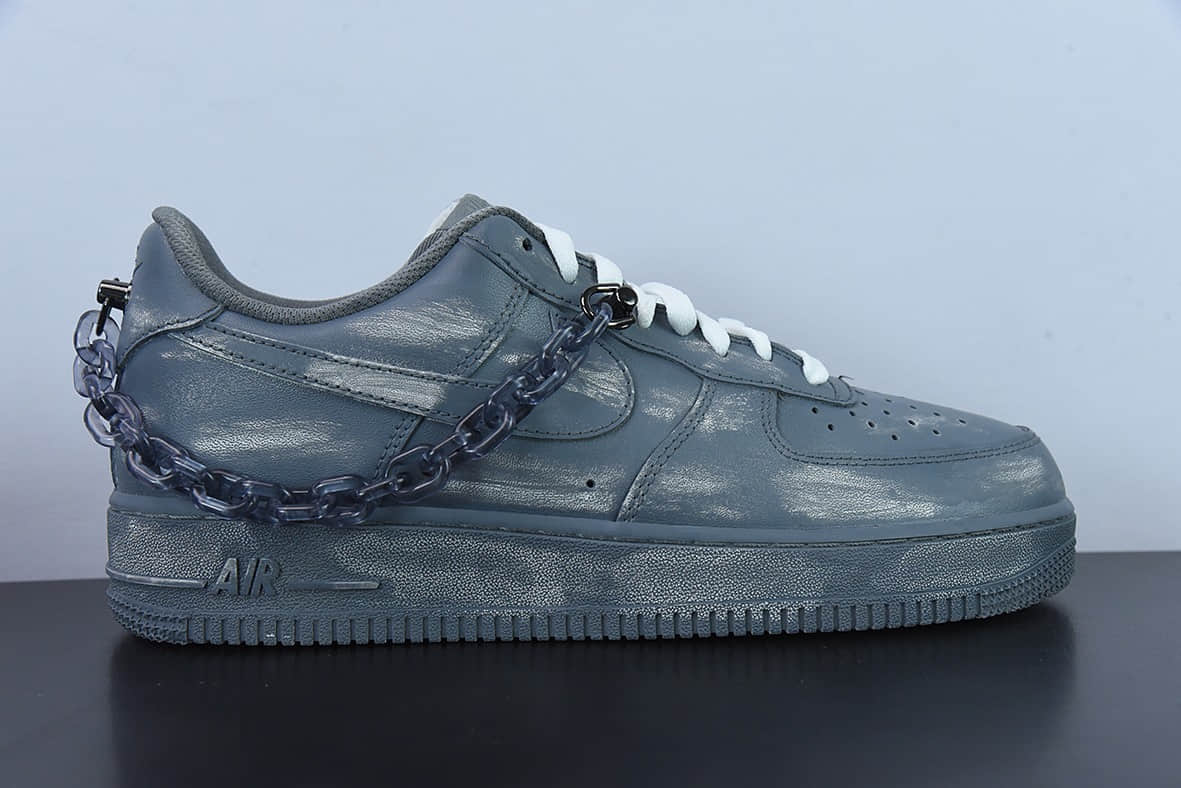 耐克Nike Air Force 1 Low 浸染酒精刮刮乐灰黑链条空军一号低帮休闲板鞋纯原版本 货号:CW2288-111