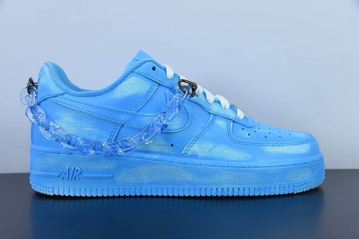 耐克Nike Air Force 1 Low 浸染酒精蓝链条刮刮乐空军一号低帮休闲板鞋纯原版本 货号:DD8959-100
