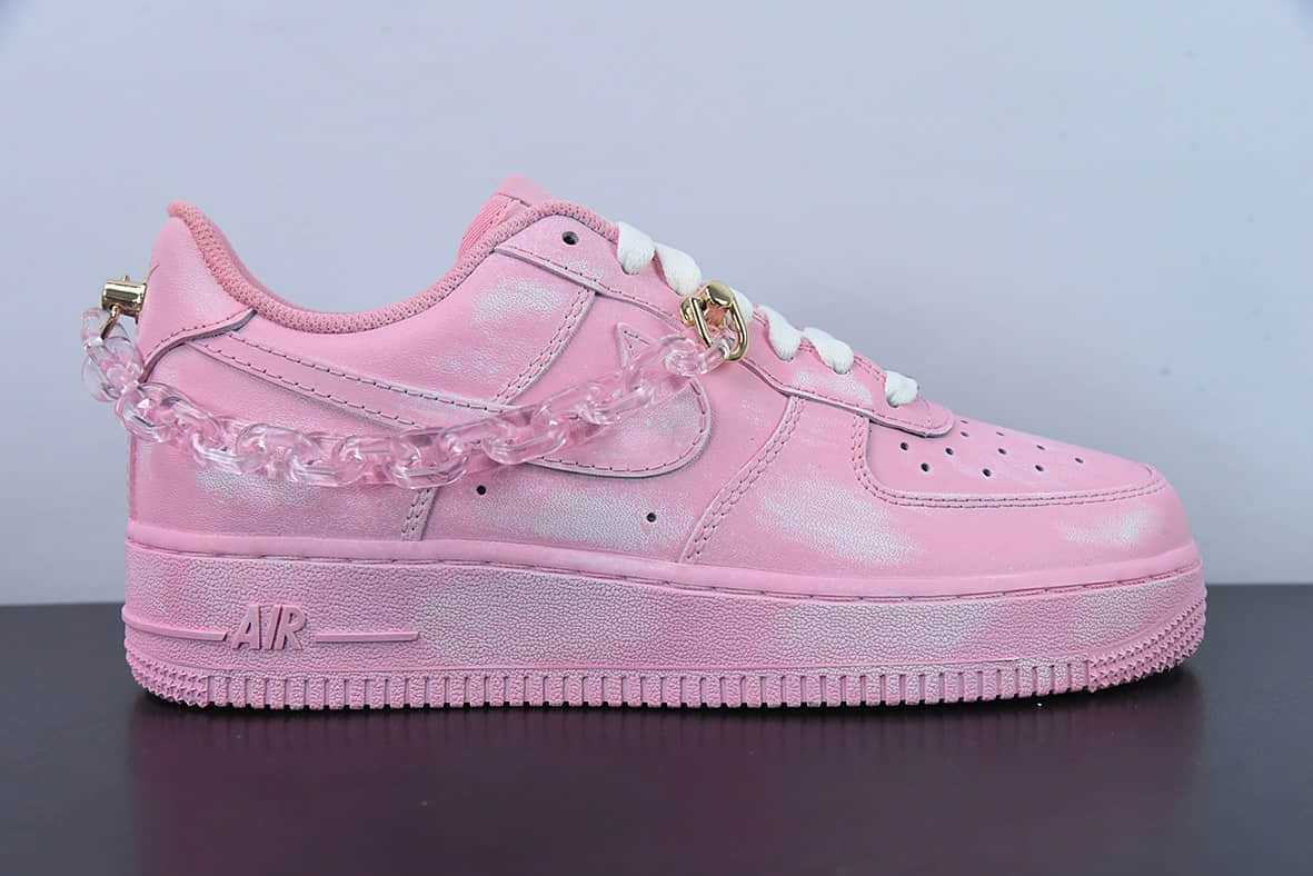 耐克Nike Air Force 1 Low 07 浸染酒精粉色水晶链条刮刮乐空军一号低帮休闲板鞋纯原版本 货号:DD8959-100