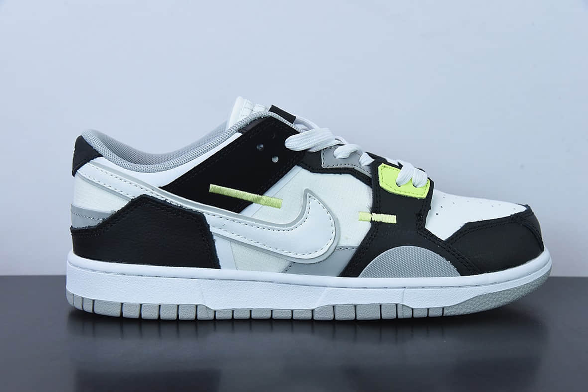 耐克Nike SB Dunk Scrap LowWolf Grey白狼灰黑柠檬黄缝合怪扣篮系列低帮经典百搭休闲运动板鞋纯原版本 货号:DC9723-001