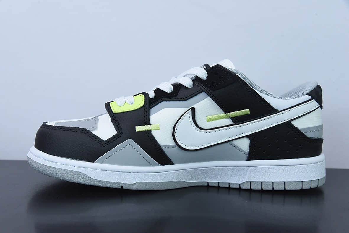 耐克Nike SB Dunk Scrap LowWolf Grey白狼灰黑柠檬黄缝合怪扣篮系列低帮经典百搭休闲运动板鞋纯原版本 货号:DC9723-001