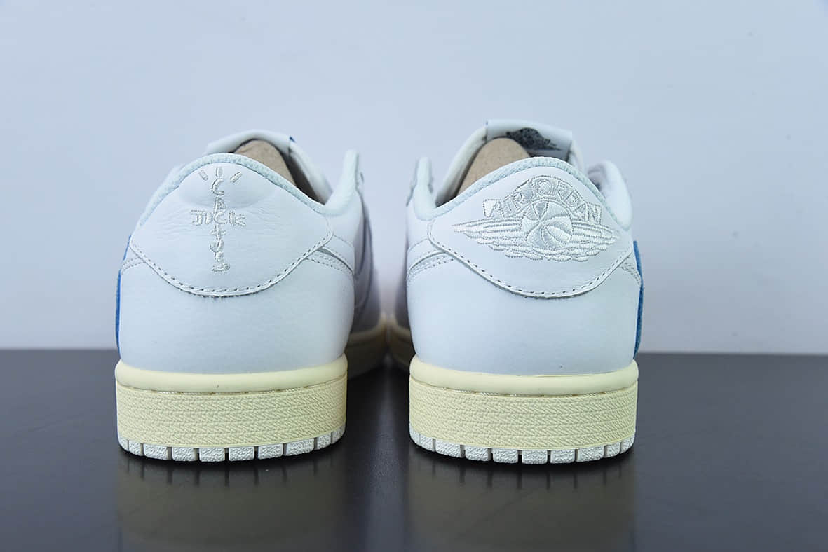 乔丹Air Jordan Travis Scott x Air Jordan 1 Low AJ1 TS联名白蓝倒钩低帮板鞋纯原版本 货号:CQ3277-100