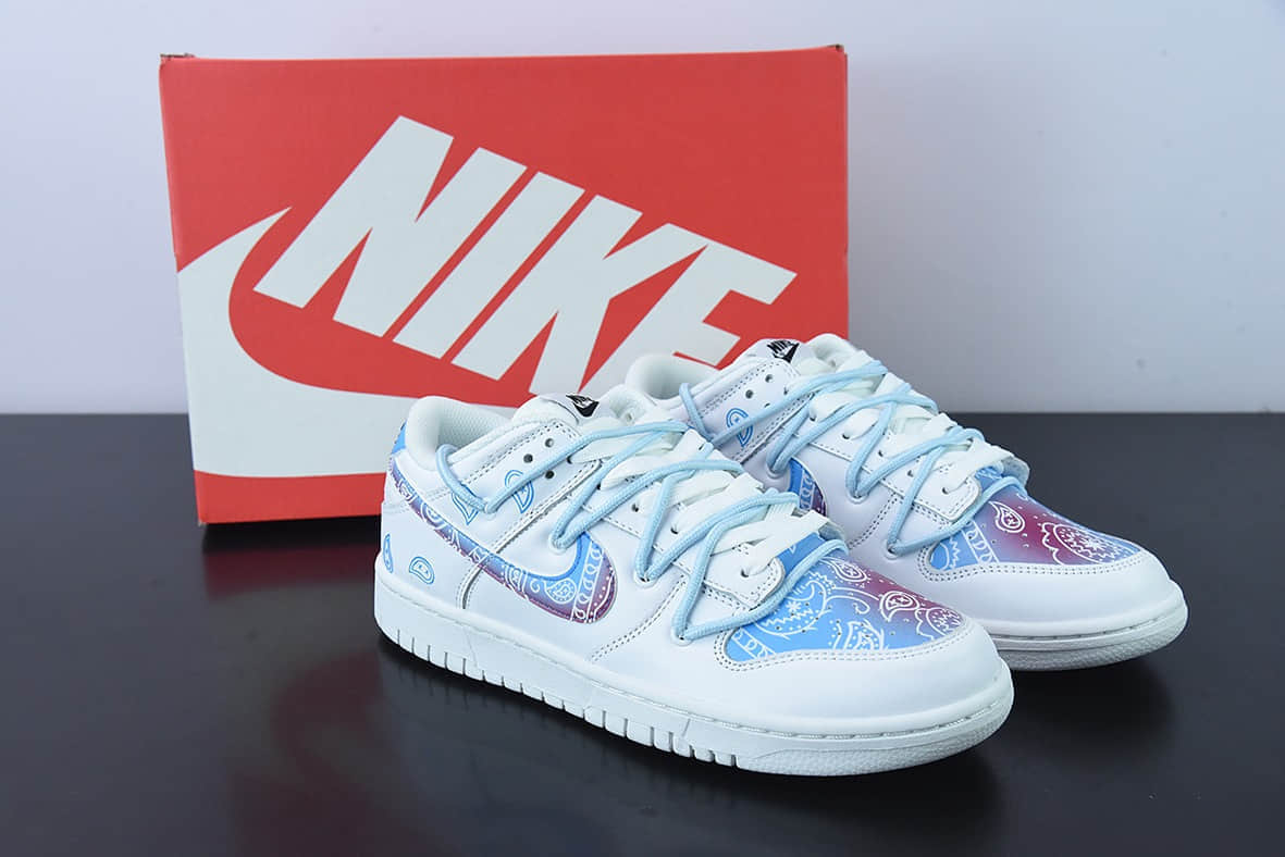 耐克Nike Dunk Low Retro 白蓝腰果花 SB扣碎篮板时尚休闲板鞋纯原版本 货号:DD1503-109