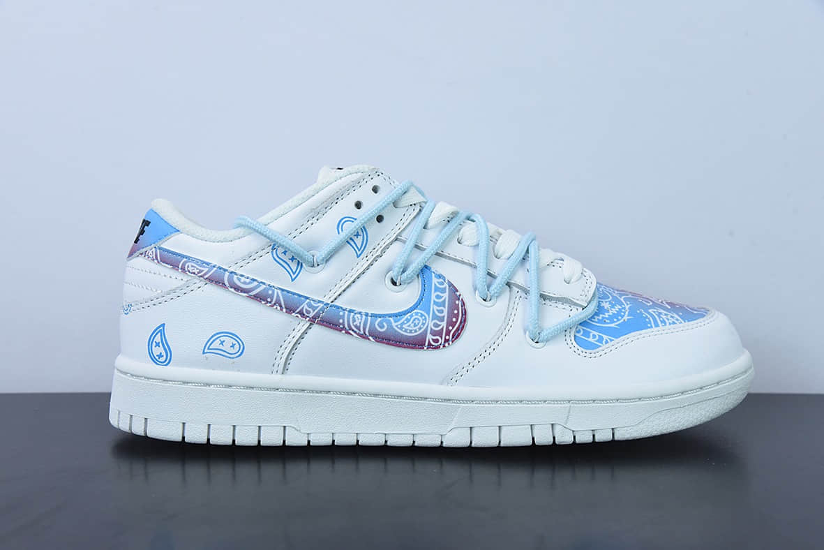 耐克Nike Dunk Low Retro 白蓝腰果花 SB扣碎篮板时尚休闲板鞋纯原版本 货号:DD1503-109