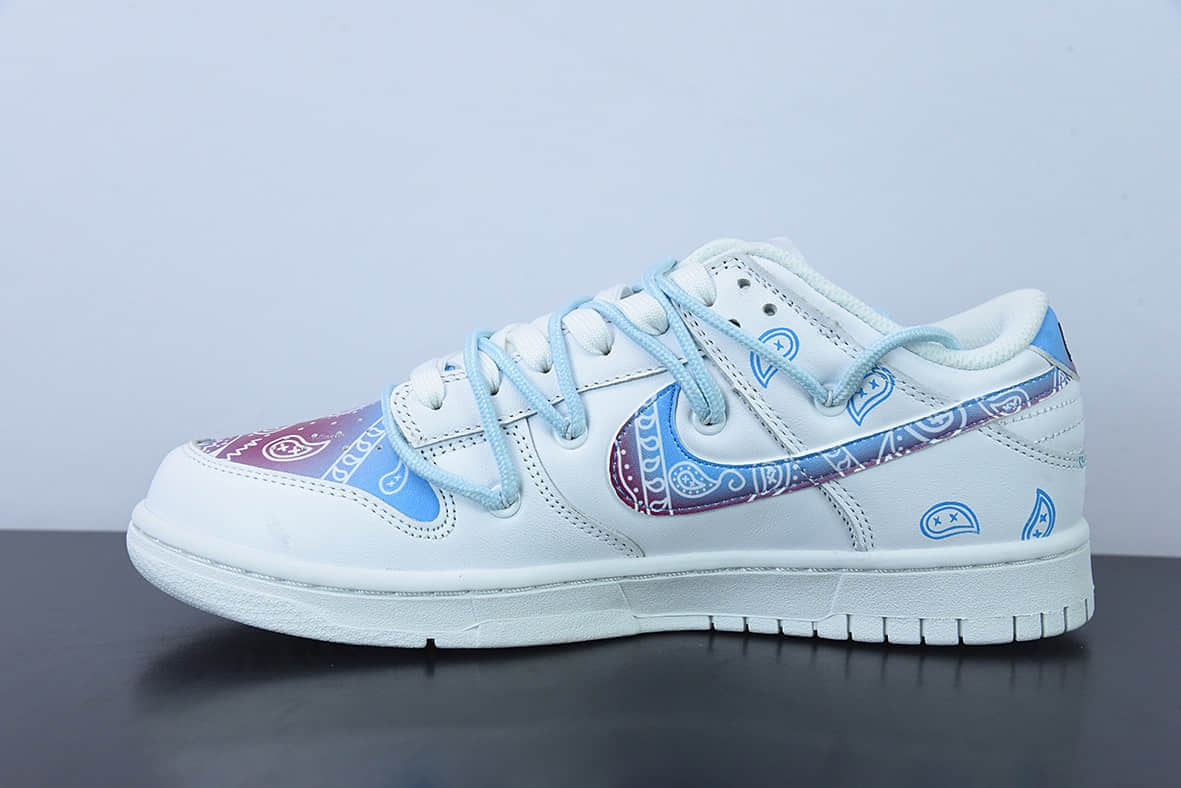 耐克Nike Dunk Low Retro 白蓝腰果花 SB扣碎篮板时尚休闲板鞋纯原版本 货号:DD1503-109