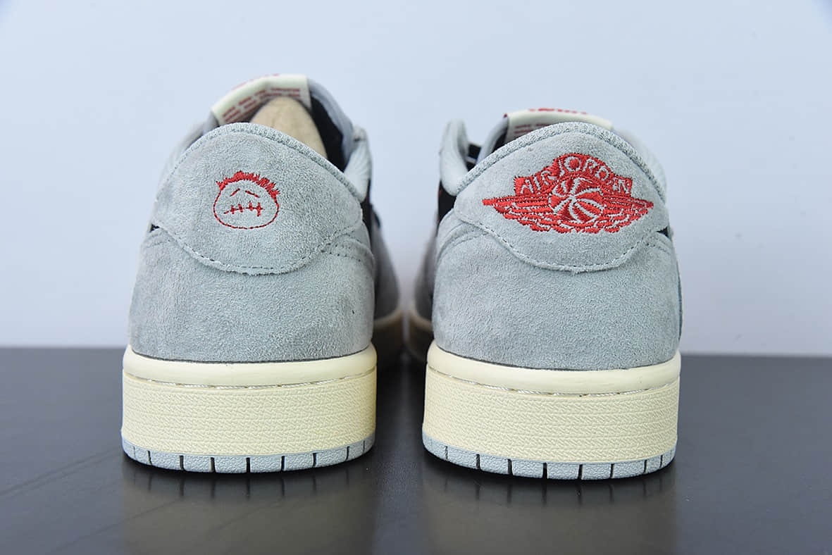 乔丹Air Jordan Travis Scott x Air Jordan 1 Low OG SPGreyBlackBeigeAJ1乔丹一代黑灰白倒钩经典低帮文化百搭休闲运动篮球鞋纯原版本 货号:DM7866-001