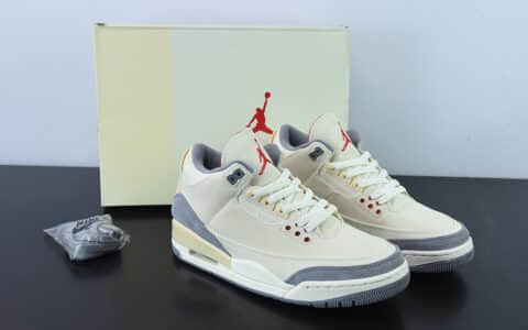 乔丹Air Jordan 3 Retro Muslin AJ3米白棉布低帮篮球鞋纯原版本 货号:DH7139-100