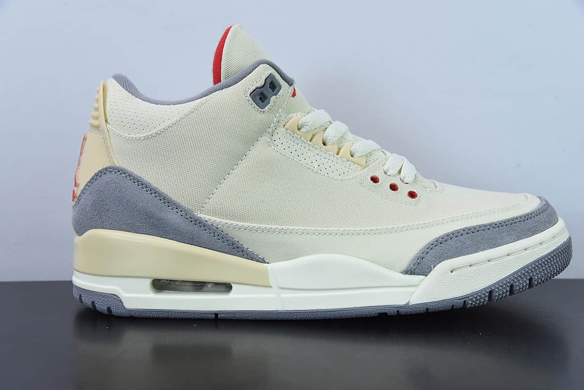 乔丹Air Jordan 3 Retro Muslin AJ3米白棉布低帮篮球鞋纯原版本 货号:DH7139-100