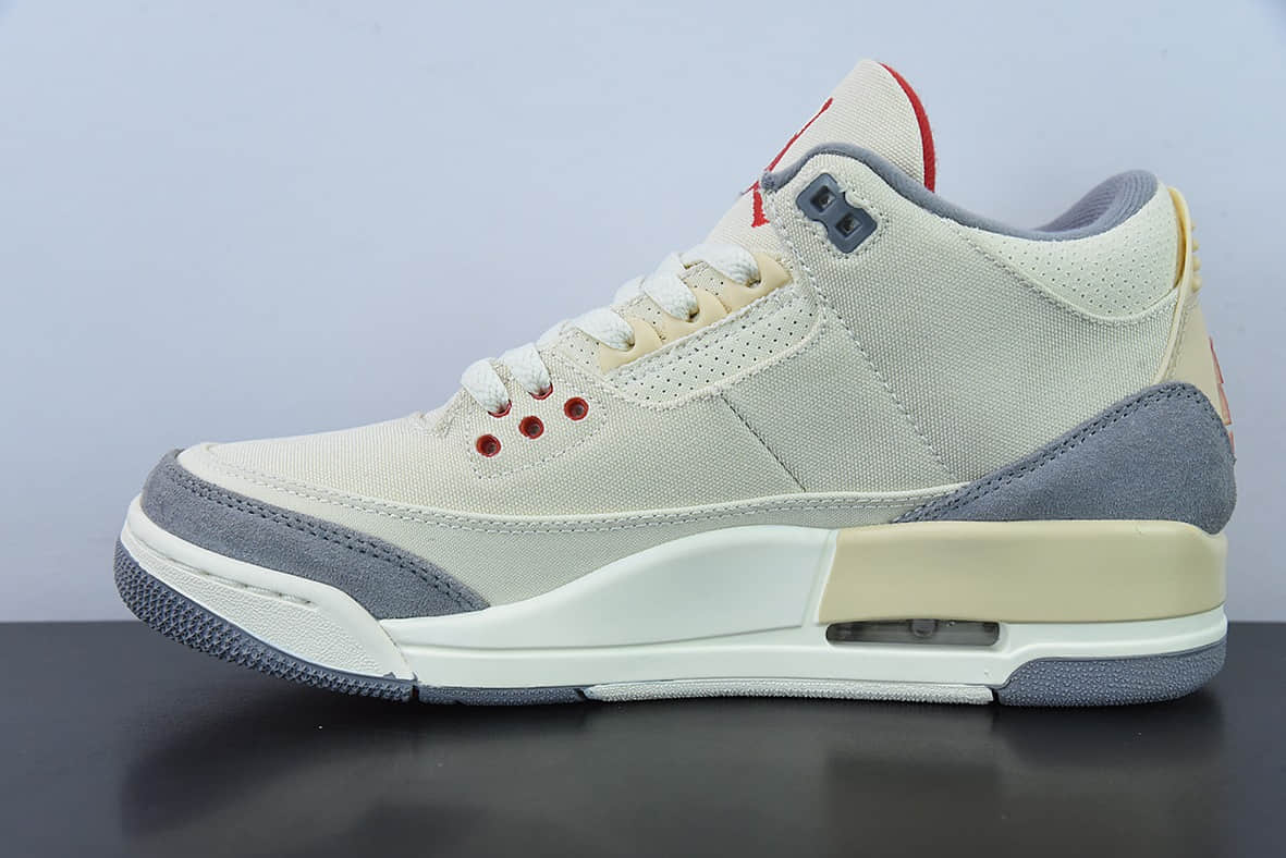 乔丹Air Jordan 3 Retro Muslin AJ3米白棉布低帮篮球鞋纯原版本 货号:DH7139-100