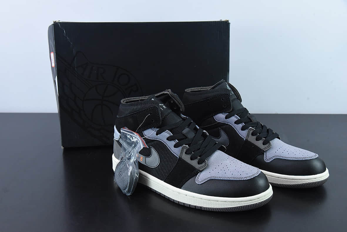 乔丹Air Jordan 1 Mid Inside OutAJ1黑灰反转中帮篮球鞋纯原版本 货号：DM9652-001