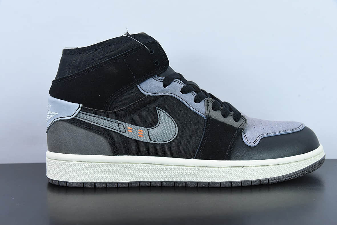 乔丹Air Jordan 1 Mid Inside OutAJ1黑灰反转中帮篮球鞋纯原版本 货号：DM9652-001
