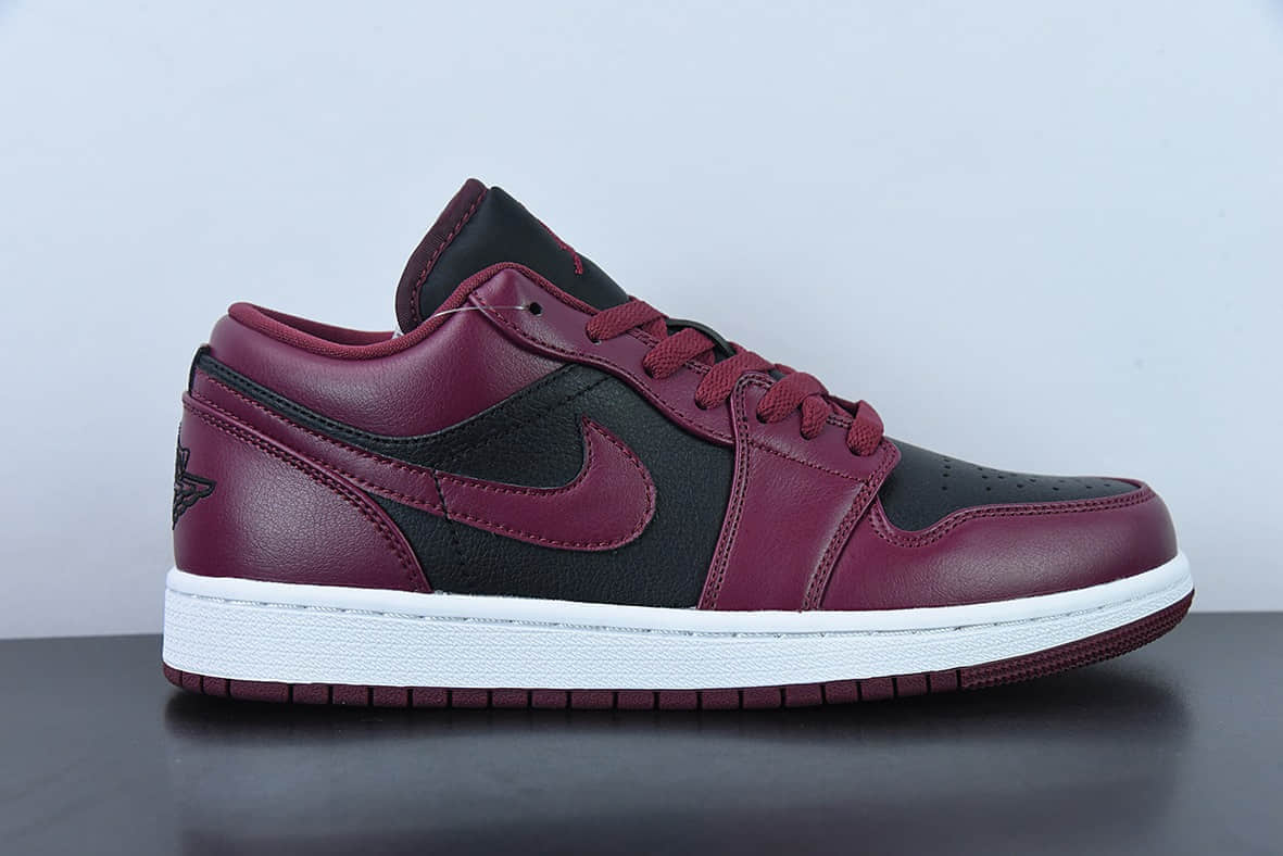 乔丹Air Jordan 1 Low AJ1 乔1酒红黑低帮篮球鞋纯原版本 货号：DC0774-006