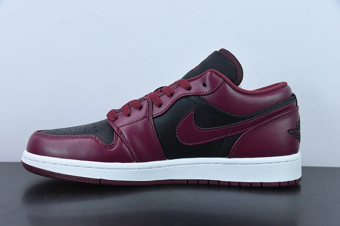 乔丹Air Jordan 1 Low AJ1 乔1酒红黑低帮篮球鞋纯原版本 货号：DC0774-006