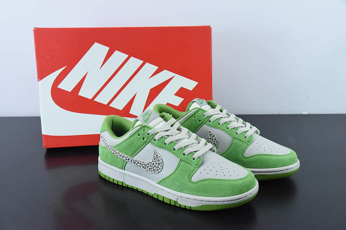 耐克Nike SB Dunk Low “豹纹勾”白绿运动休闲低帮板鞋纯原版本 货号:DR0156-300