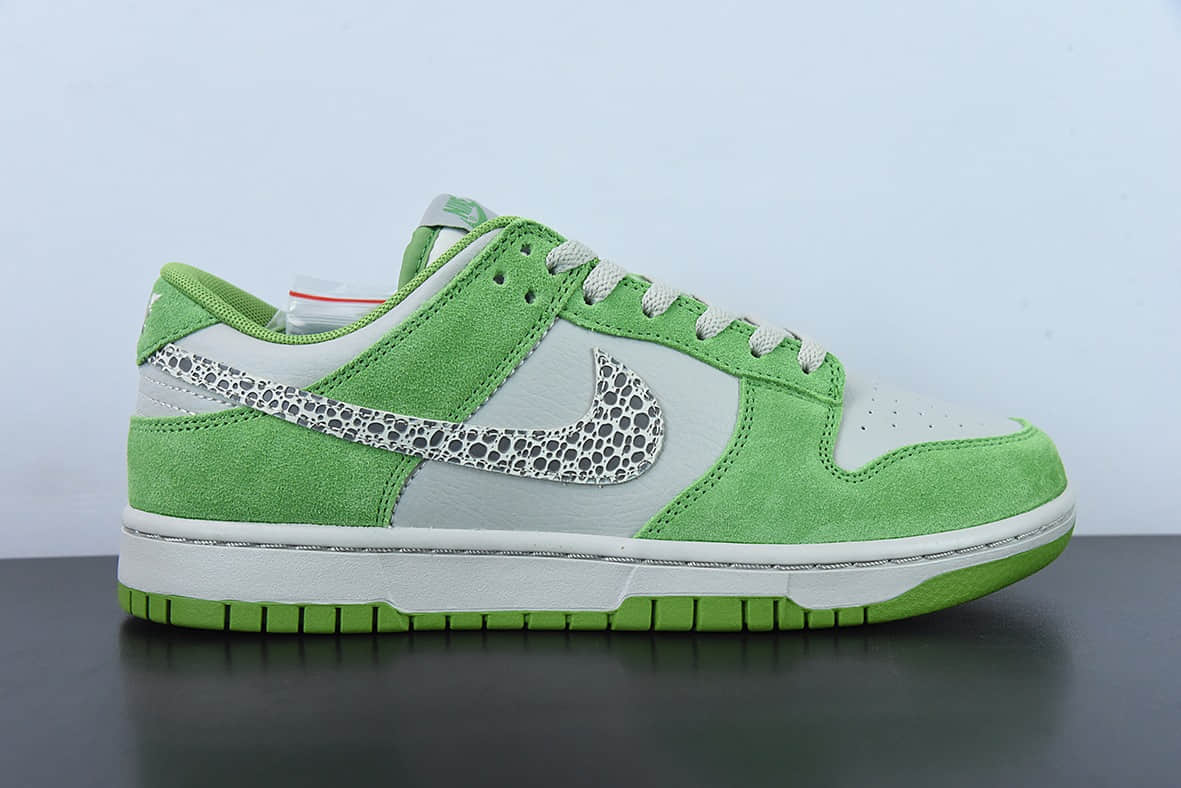 耐克Nike SB Dunk Low “豹纹勾”白绿运动休闲低帮板鞋纯原版本 货号:DR0156-300