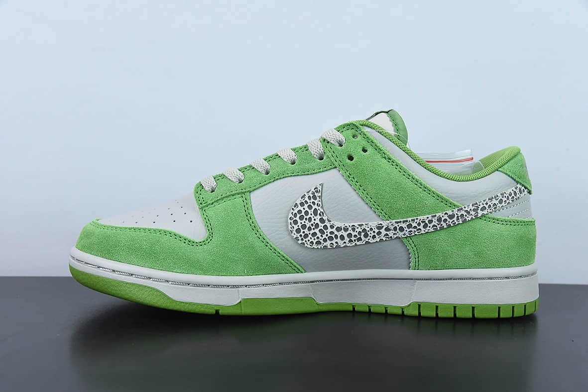 耐克Nike SB Dunk Low “豹纹勾”白绿运动休闲低帮板鞋纯原版本 货号:DR0156-300