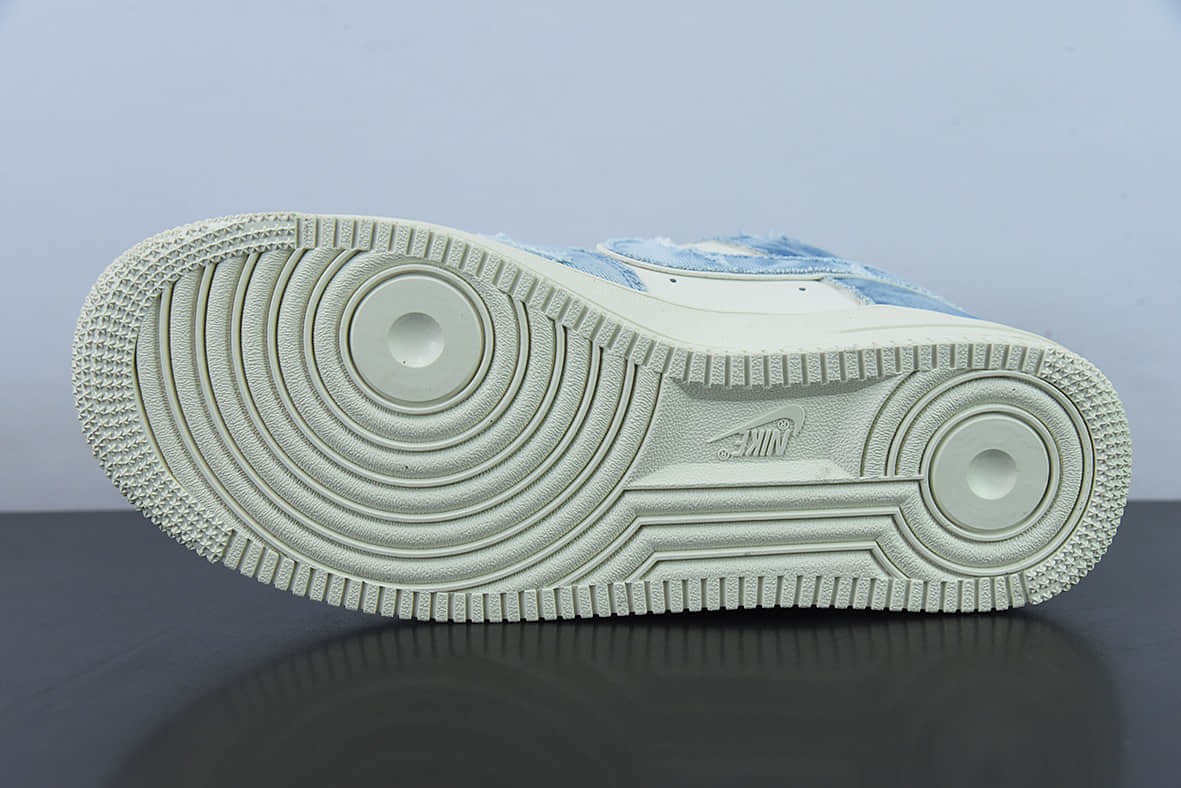 耐克Nike Air Force 1 Low 水洗牛仔破洞空军一号低帮百搭休闲运动板鞋纯原版本 货号:CW1888-611