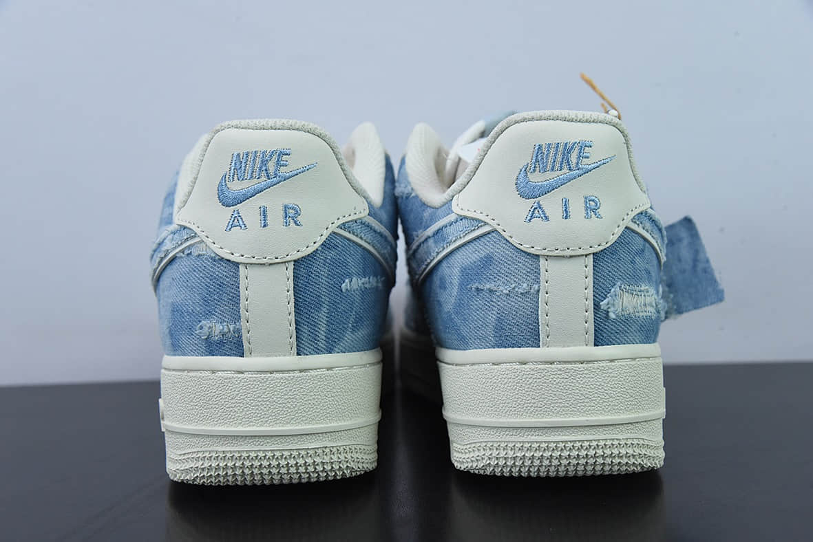 耐克Nike Air Force 1 Low 水洗牛仔破洞空军一号低帮百搭休闲运动板鞋纯原版本 货号:CW1888-611