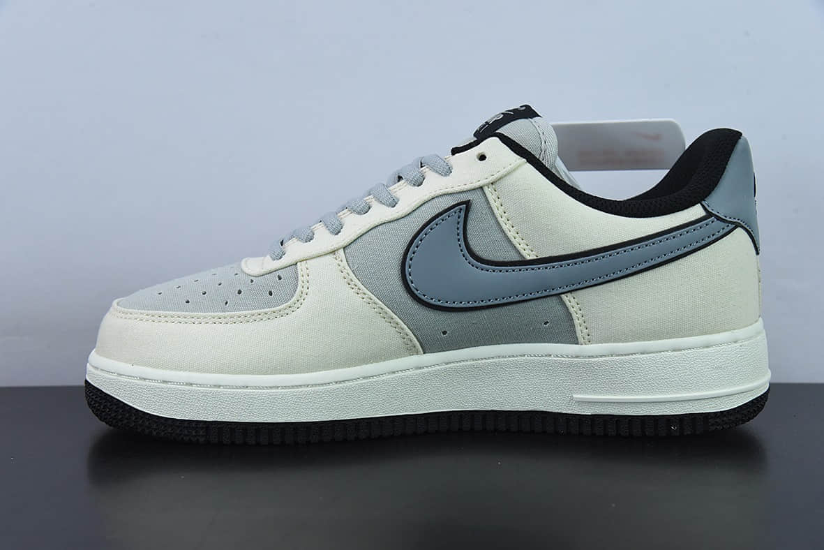 耐克Nike Air Force 1’07 Low QSMilk WhiteFog Blue拼接帆布奶白雾蓝空军一号低帮休闲板鞋纯原版本 货号:DG2296-020