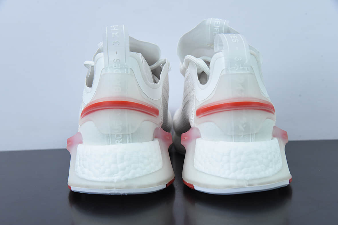 阿迪达斯Adidas NMD_V3 BoostOG White飞织系列针织白宝蓝红低帮爆米花缓震百搭休闲运动跑步鞋纯原版本 货号:GX3379